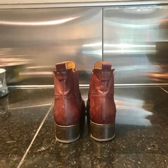 ALBERTO FERMANI Chestnut Leather Ankle Boots - 7.5 - Picture 3 of 5